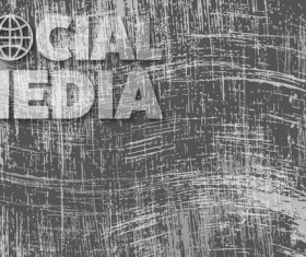 Social media with grunge background vector 02