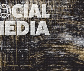 Social media with grunge background vector 03