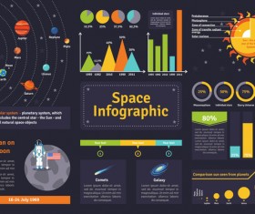 Space infographic template vectors material 01