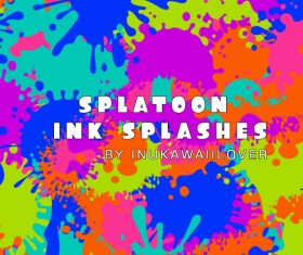 Splatoon Ink Splashes photoshop brushes