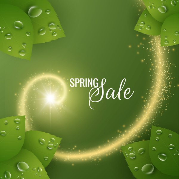 Star light with spring sale background vector 01