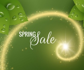 Star light with spring sale background vector 02