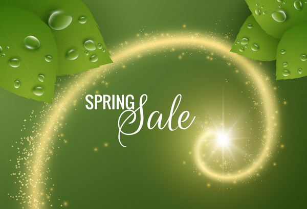 Star light with spring sale background vector 02