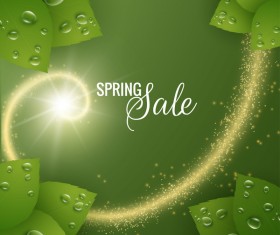 Star light with spring sale background vector 03