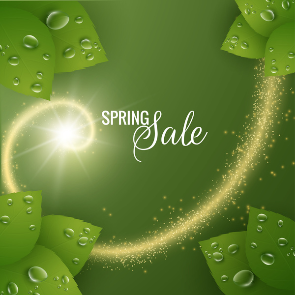 Star light with spring sale background vector 03