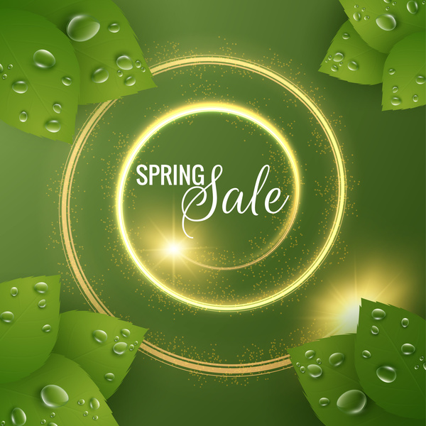 Star light with spring sale background vector 04