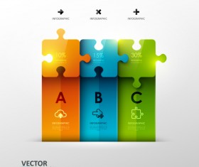 Statistick puzzle infographic template vector 02
