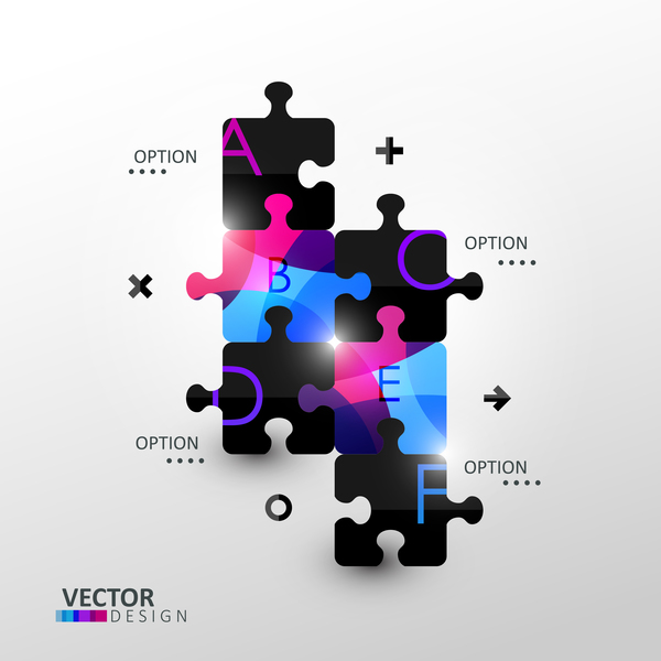 Statistick puzzle infographic template vector 04