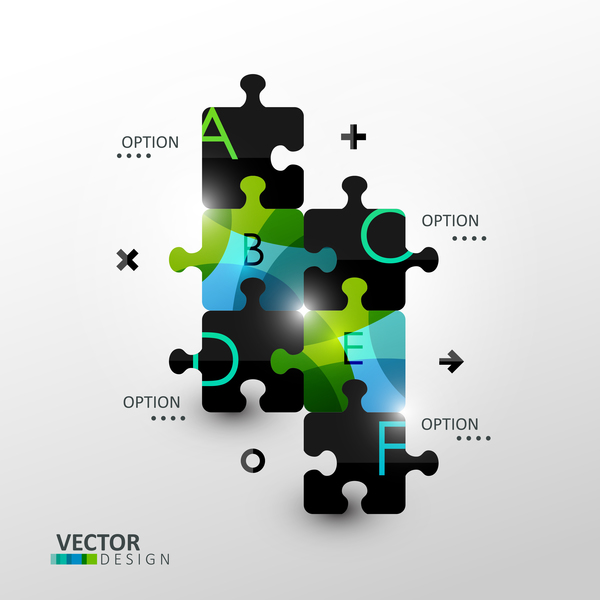 Statistick puzzle infographic template vector 05