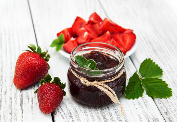 Strawberry jam Stock Photo