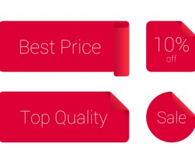 Stylish red sticker vector material