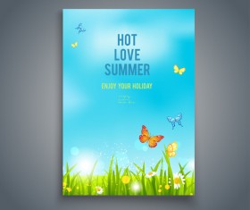 Summer holiday flyer and cover brochure template vector 03