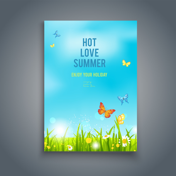 Summer holiday flyer and cover brochure template vector 03