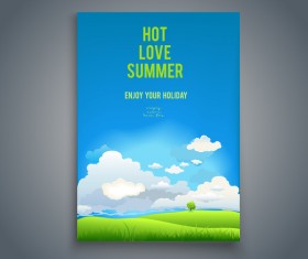 Summer holiday flyer and cover brochure template vector 04