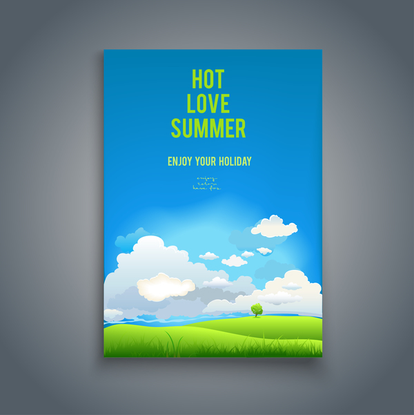 Summer holiday flyer and cover brochure template vector 04