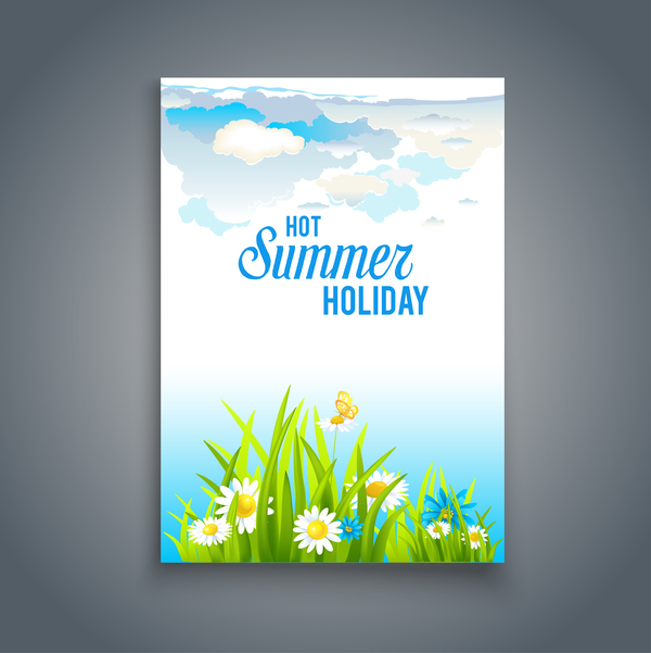 Summer holiday flyer and cover brochure template vector 05