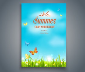 Summer holiday flyer and cover brochure template vector 06