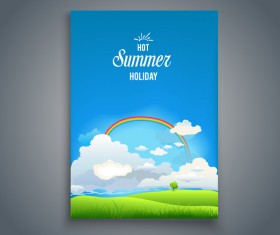 Summer holiday flyer and cover brochure template vector 07