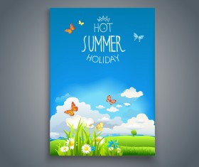 Summer holiday flyer and cover brochure template vector 08