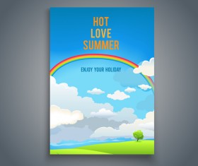 Summer holiday flyer and cover brochure template vector 09