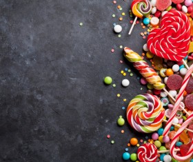 Sweets on a black background Stock Photo 01