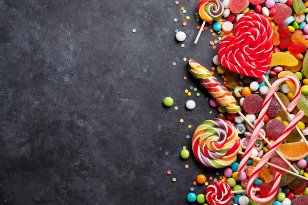 Sweets on a black background Stock Photo 01
