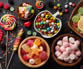Sweets on a black background Stock Photo 04