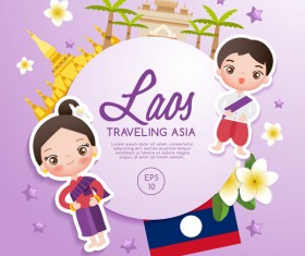 Taos travel cartoon template vector