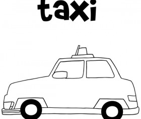 Taxi hand darwn vector illustration