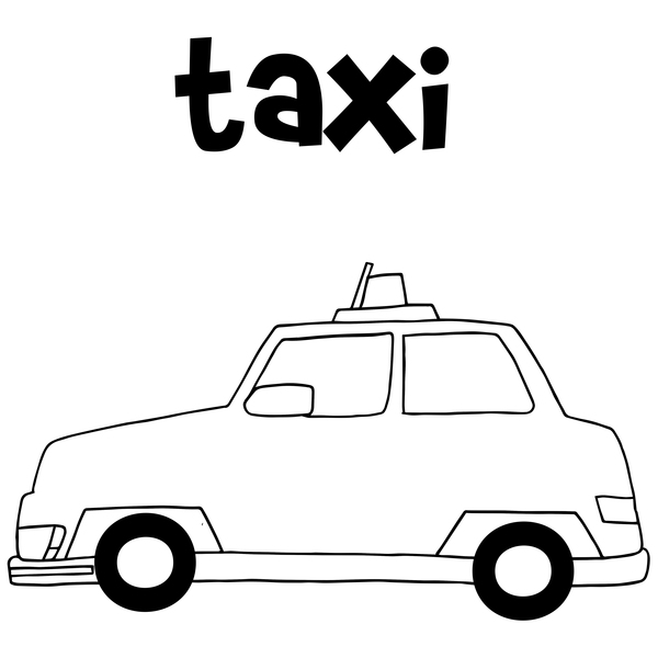Taxi hand darwn vector illustration