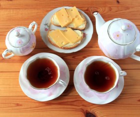 Tea and breakfast Stock Photo