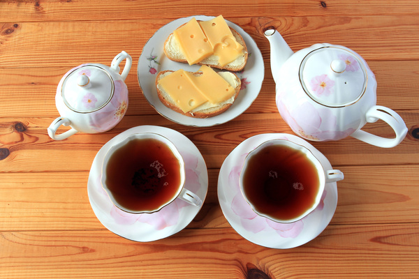 Tea and breakfast Stock Photo