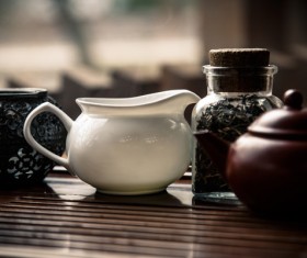 Teapots and tea sets Stock Photo