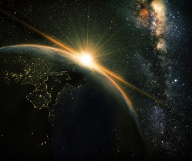 The Earth and the Sun Stock Photo 01