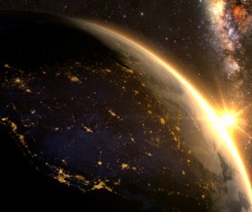 The Earth and the Sun Stock Photo 04