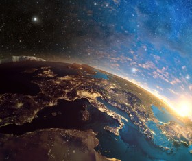 The Earth and the Sun Stock Photo 07