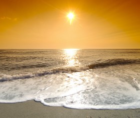 The tide of the sun at dusk Stock Photo 01