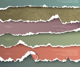 Torn paper with page background vector 01