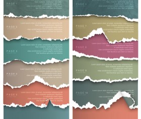 Torn paper with page background vector 02