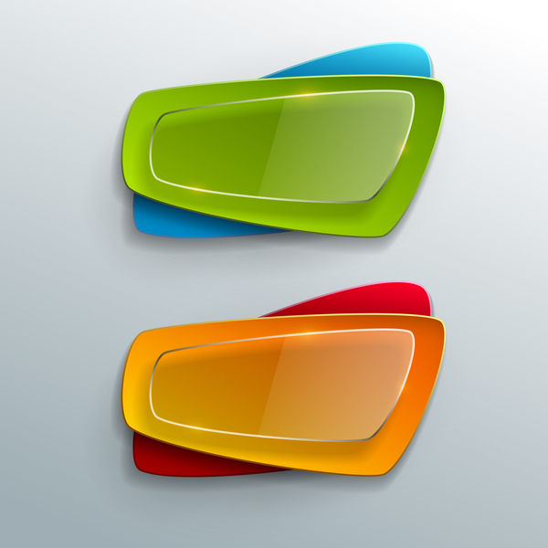 Transparent glass with colorful banner vector