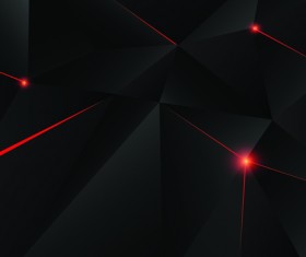 Triangular geometry black with red light vector 01