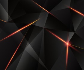 Triangular geometry black with red light vector 02