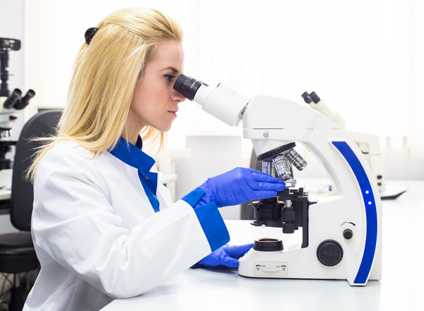 Use a microscope for the doctor Stock Photo