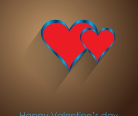 Valendine day background with enamoured heart vector 02