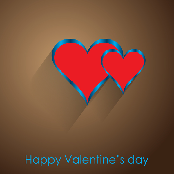 Valendine day background with enamoured heart vector 02