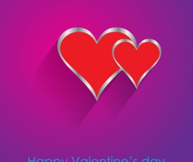 Valendine day background with enamoured heart vector 04