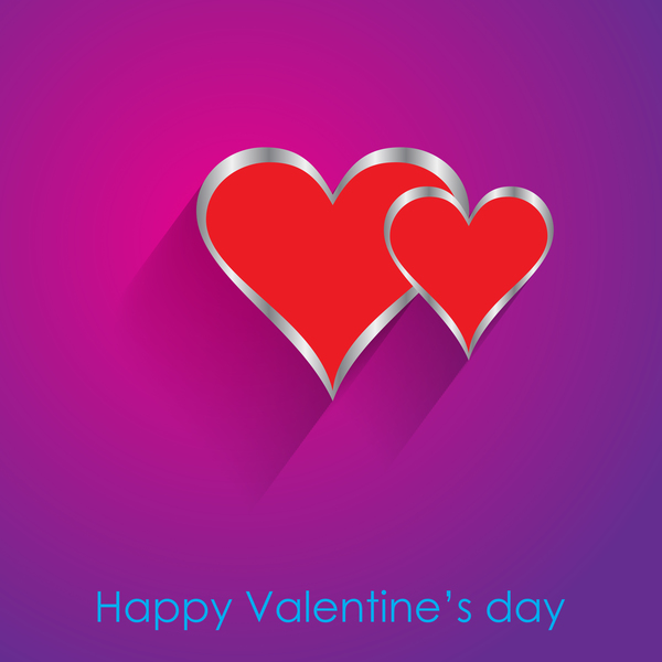 Valendine day background with enamoured heart vector 04