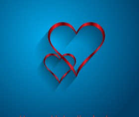 Valendine day background with enamoured heart vector 06