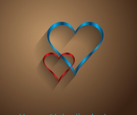 Valendine day background with enamoured heart vector 08