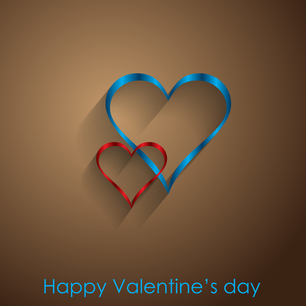 Valendine day background with enamoured heart vector 08